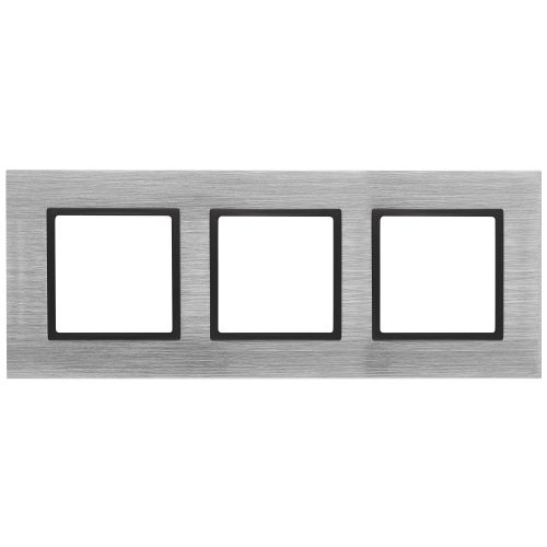 Рамка 3-м 14-5203-41 металл Elegance сталь+антрацит ЭРА Б0034557