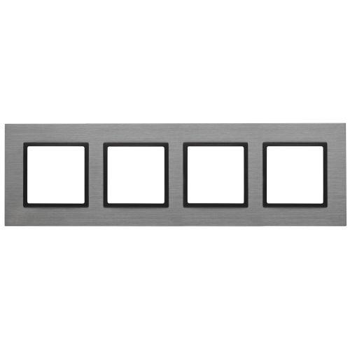 Рамка 4-м 14-5204-42 металл Elegance титан+антрацит ЭРА Б0034564