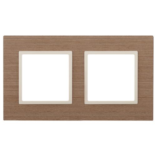 Рамка 2-м 14-5302-07 дерево Elegance ясень+сл. кость ЭРА Б0034572