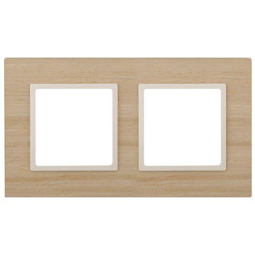 Рамка 2-м 14-5302-11 дерево Elegance клен+сл. кость ЭРА Б0034576