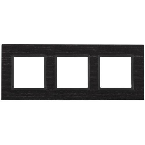 Рамка 3-м 14-5303-05 дерево Elegance черн. дерево+антрацит ЭРА Б0034577