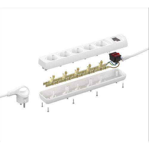 Удлинитель 5х3м с заземл. 16А IP20 U-5es-3m-3х1 ПВС 3х1 с выкл. Эра Б0028382