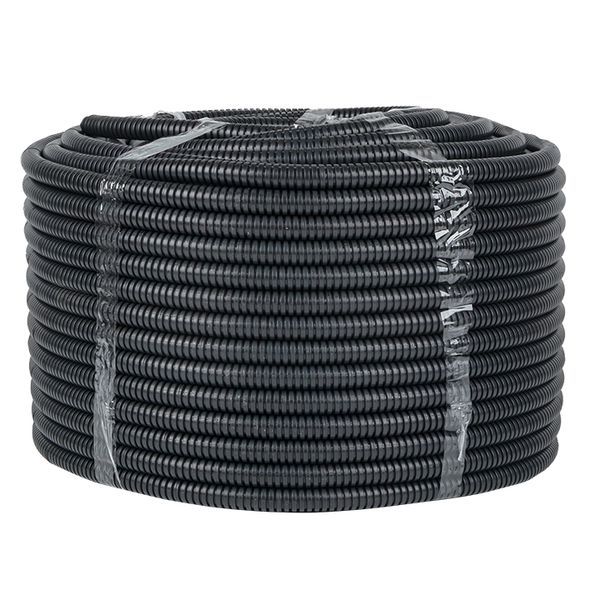 Труба гофрированная d16мм с протяжкой безгалоген. трудногорючая (FRHF) черн. (уп.100м) Plast EKF FRHF-16