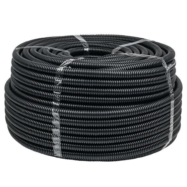 Труба гофрированная d20мм с протяжкой безгалоген. трудногорючая (FRHF) черн. (уп.100м) Plast EKF FRHF-20