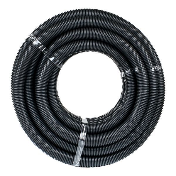 Труба гофрированная d40мм с протяжкой безгалоген. трудногорючая (FRHF) черн. (уп.25м) Plast EKF FRHF-40