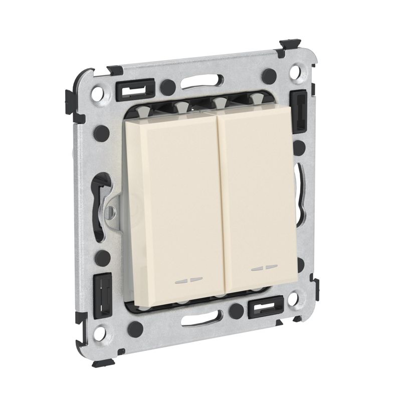 Переключатель 2-кл. 2мод. СП Avanti "Ванильная дымка" 16А IP20 беж. DKC 4405114