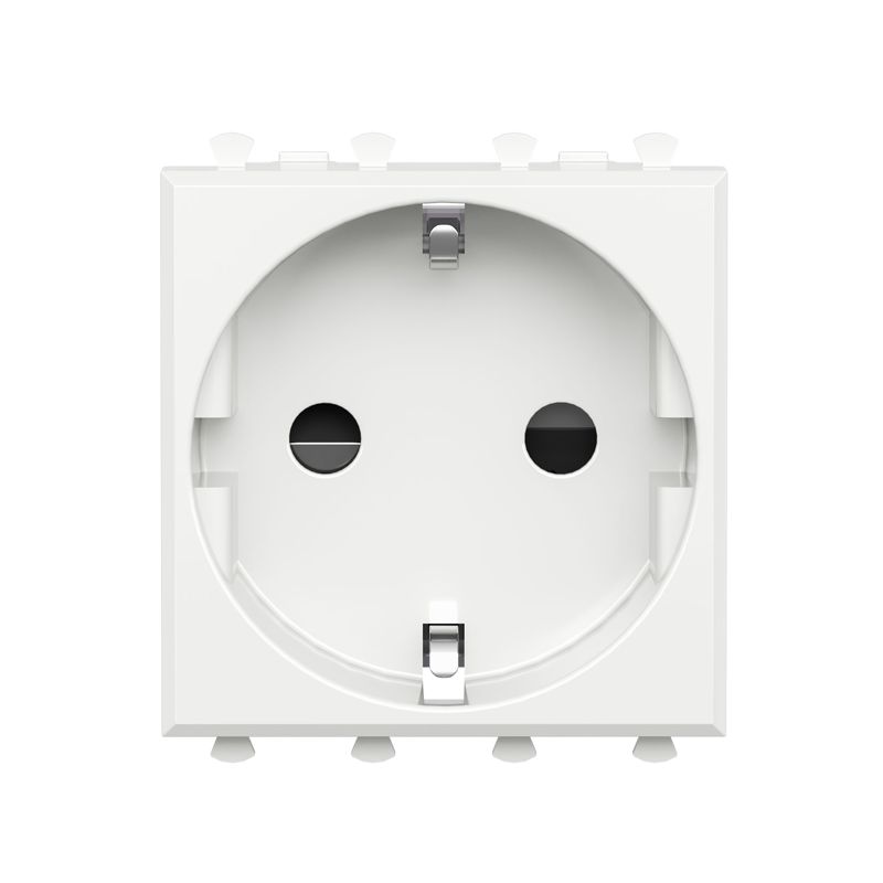 Розетка 1-м 2мод. Avanti "Белое облако" 16А IP20 2P+E защ. шторки бел. DKC 4400002