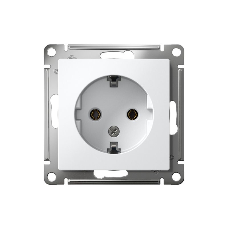 Розетка 1-м СП AtlasDesign 16А IP20 с заземл. механизм бел. SE ATN000143