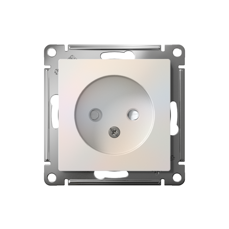 Розетка 1-м СП AtlasDesign 16А IP20 без заземл. защ. шторки механизм жемчуж. SE ATN000449