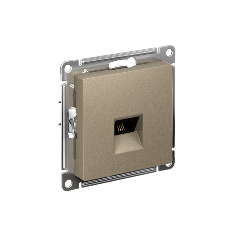 Розетка телефонная 1-м СП AtlasDesign RJ11 механизм шампань SE ATN000581