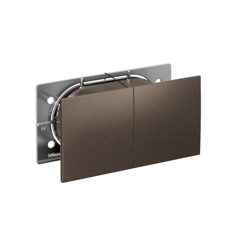 Розетка 2-м СП AtlasDesign 16А IP20 с заземл. защ. шторки со сдвижн. крышкой в сборе мокко SE ATN000628