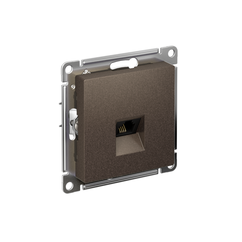 Розетка телефонная 1-м СП AtlasDesign RJ11 механизм мокко SE ATN000681