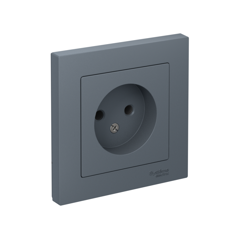 Розетка 1-м СП AtlasDesign 16А IP20 без заземл. в сборе грифель SE ATN000740