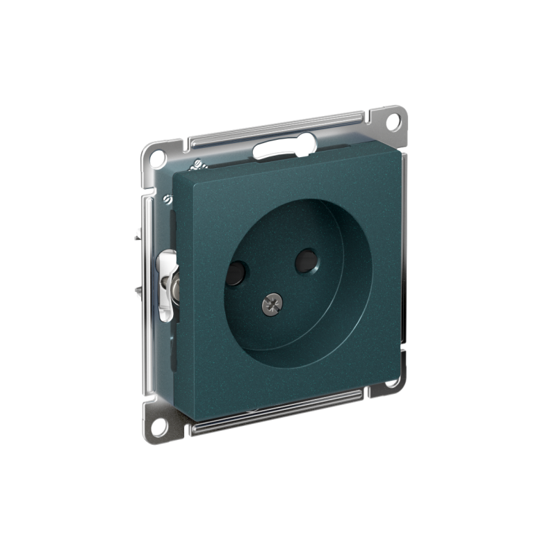 Розетка 1-м СП AtlasDesign 16А IP20 без заземл. защ. шторки механизм изумруд SE ATN000849