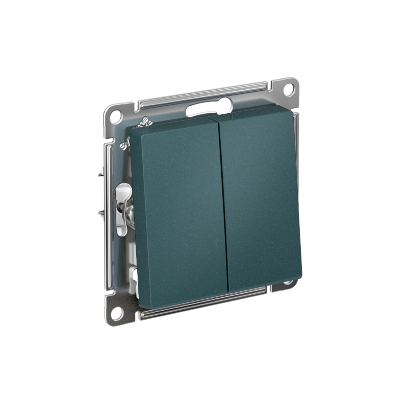 Переключатель проходной 2-кл. СП AtlasDesign 10А IP20 (сх. 6/2) 10AX механизм изумруд SE ATN000865