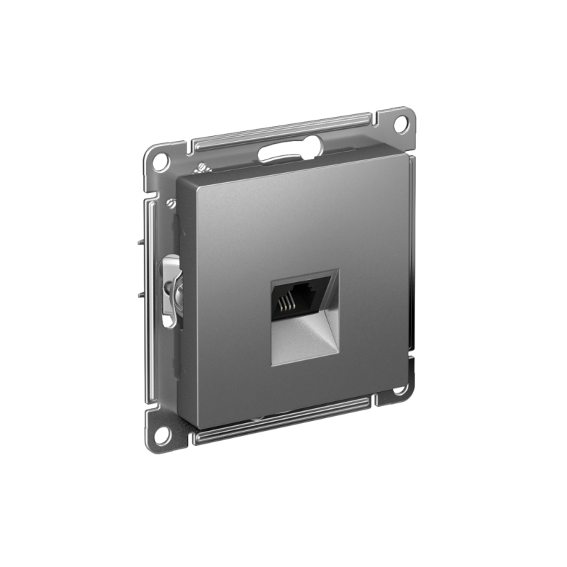 Розетка телефонная 1-м СП AtlasDesign RJ11 механизм сталь SE ATN000981