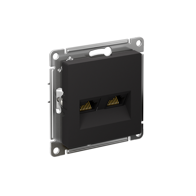 Розетка компьютерная 2-м AtlasDesign RJ45 кат.5E механизм карбон SE ATN001085