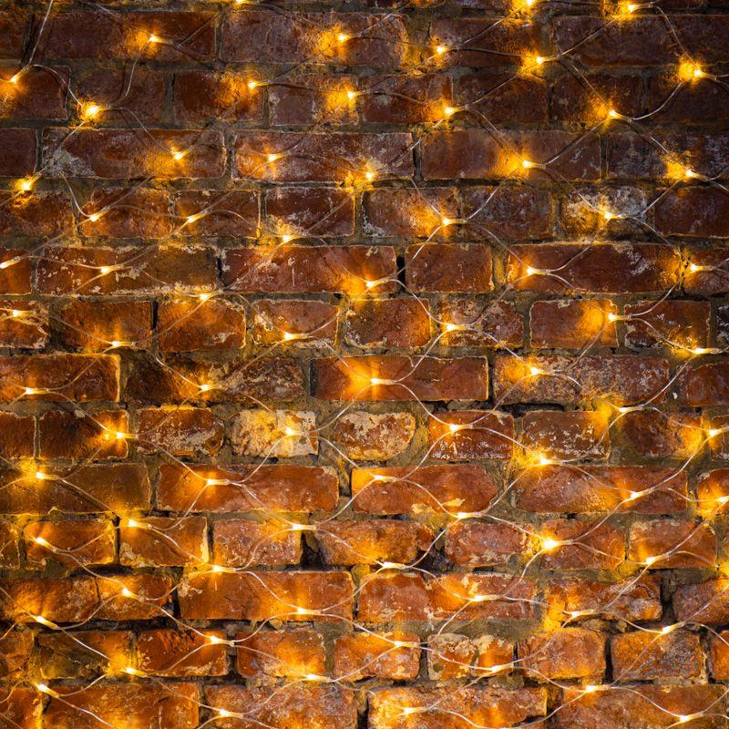 Гирлянда светодиодная "Сеть" 2х1.5м 288LED тепл. бел. 24Вт 230В IP65 свечение с динамикой провод ПВХ прозр. Neon-Night 215-046