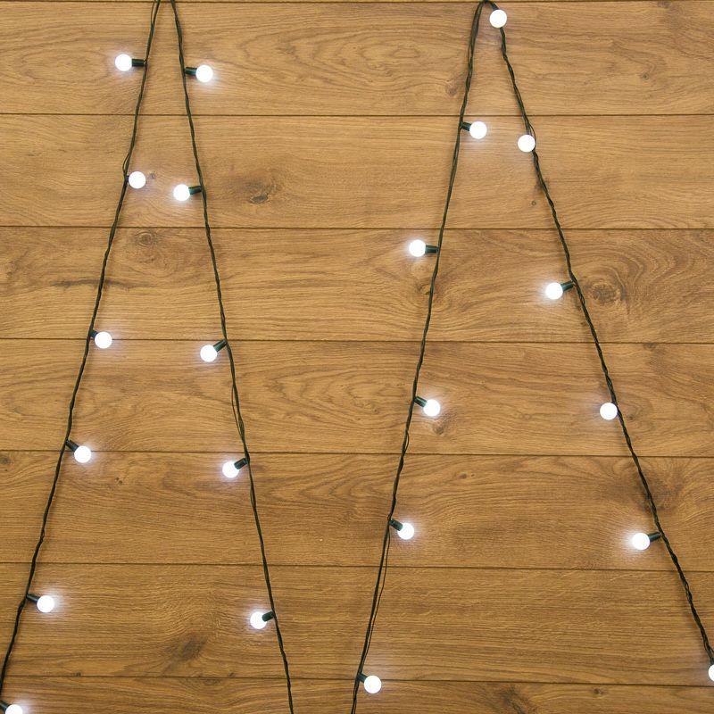 Гирлянда светодиодная "Шарики" 5м d25мм 25LED бел. 3.6Вт IP20 без контроллера провод ПВХ темн. зел. Neon-Night 303-555