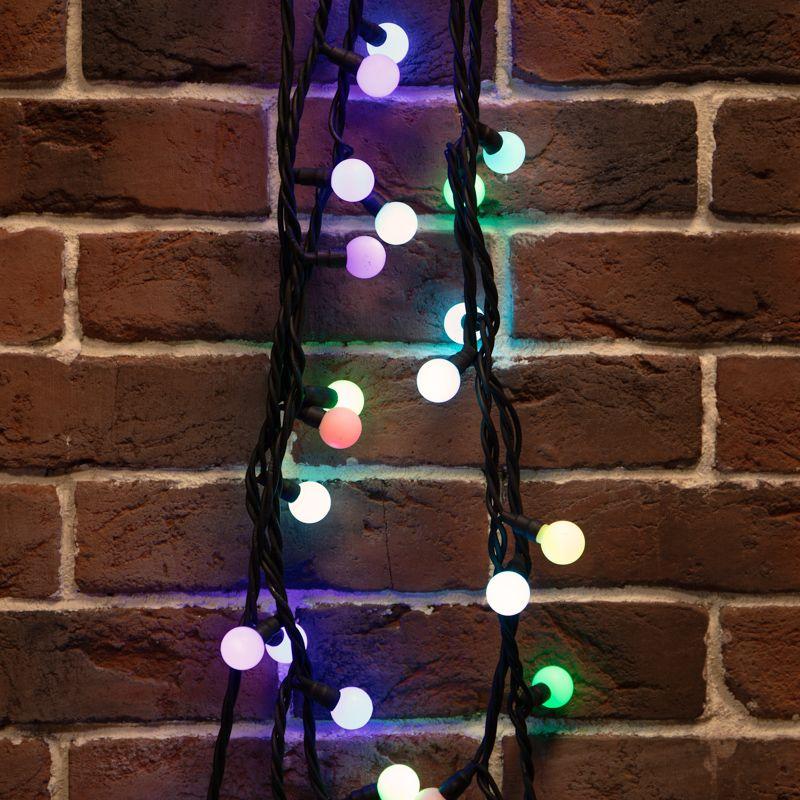 Гирлянда светодиодная "Мультишарики" 10м d23мм 80LED RGB 5Вт IP65 свечение с динамикой провод каучук черн. (нужен шнур питания 315-000) Neon-Night 303-599
