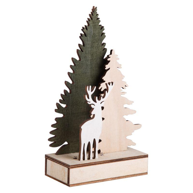 Фигура деревянная "Елочка с оленем" 12х6х21.5см 0.1Вт IP20 с подсветкой Neon-Night 504-002