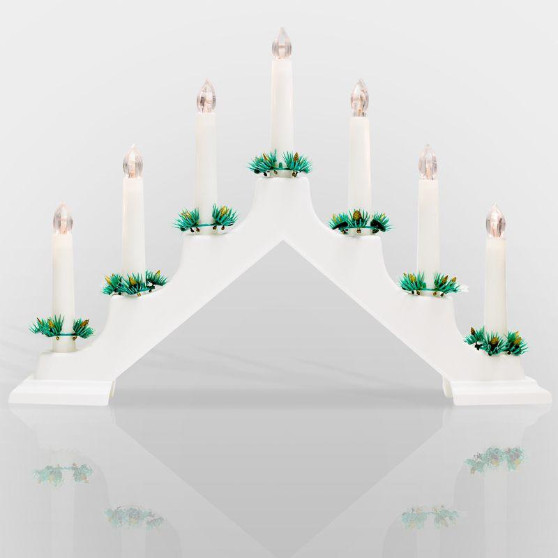 Горка новогодняя 7 свечек (7LED) тепл. бел. 0.5Вт 220-240В IP20 бел. Neon-Night 501-081