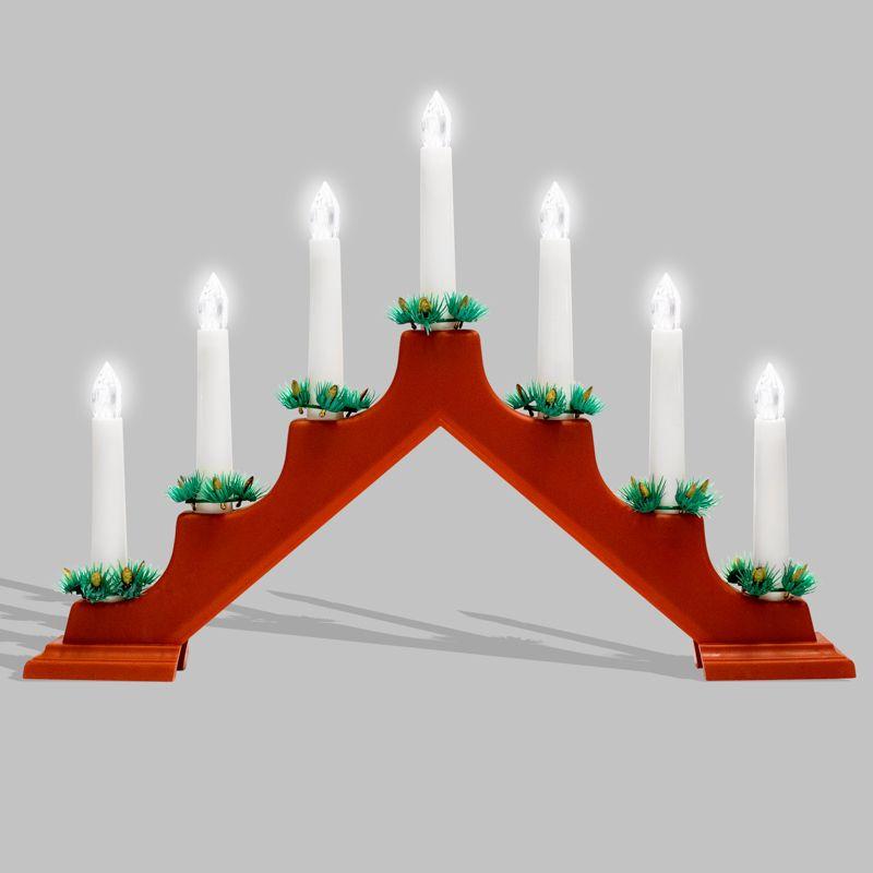 Горка новогодняя 7 свечек (7LED) тепл. бел. 0.5Вт 220-240В IP20 красн. Neon-Night 501-082