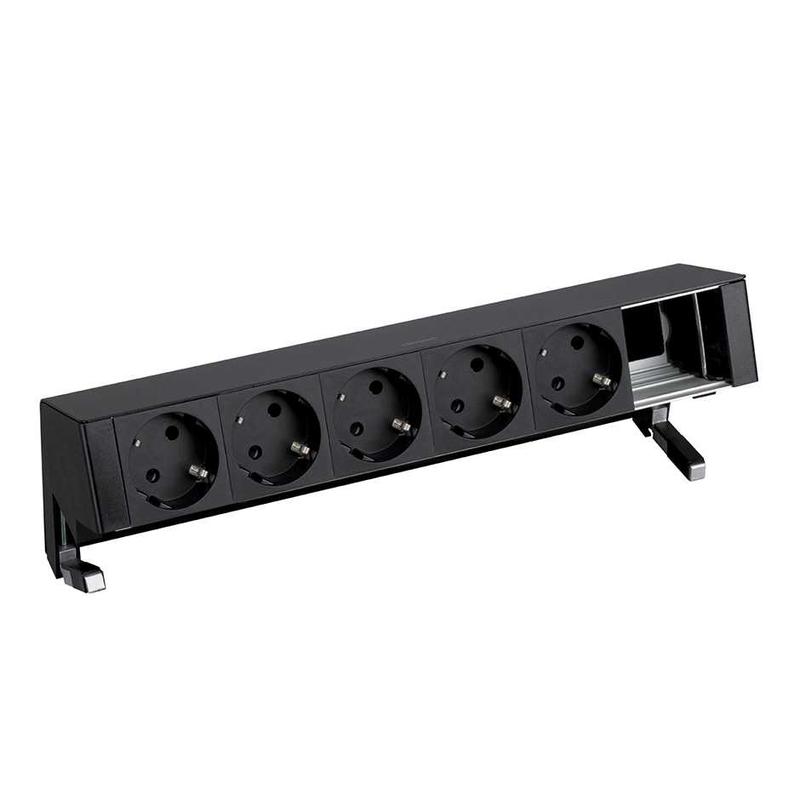 Блок розеточный настольный 5х2P+E 1 пустой мод. черн. Simon 400 42605000-138