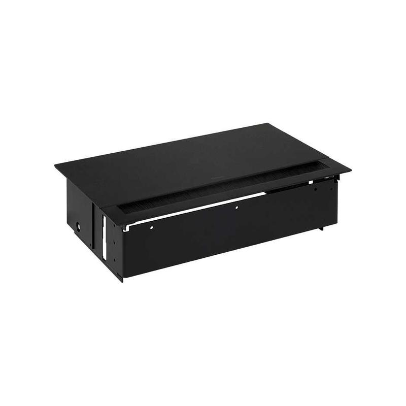 Блок розеточный врезной с крышкой ввод щетка 3х2P+E 2 пустых мод. черн. Simon 400 44503000-138