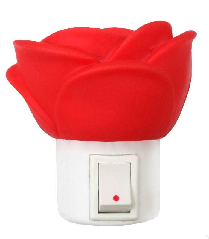 Светильник светодиодный NL-172 "Роза" 220В ночник с выкл. красный Camelion 12528