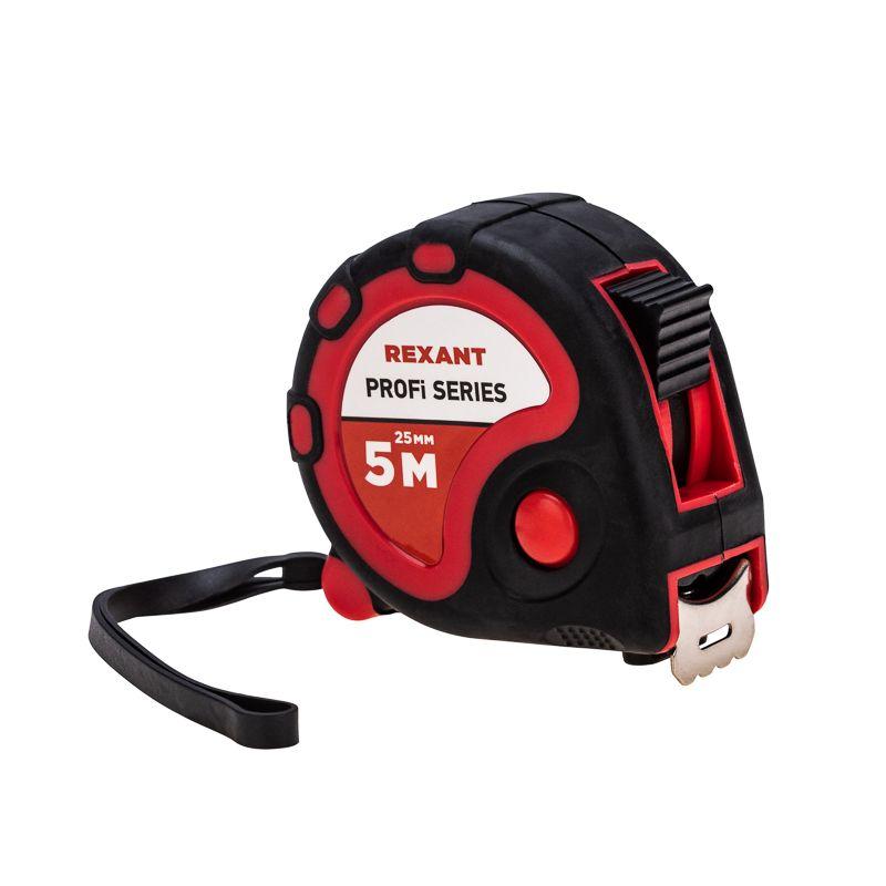 Рулетка измерительная Профи 5мх25мм прорезиненный корпус Rexant 12-9006