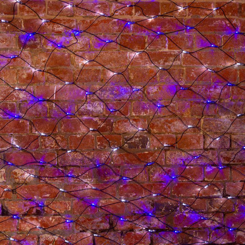 Гирлянда светодиодная "Сеть" 2.5х2.5м 432LED бел./син. 26Вт 220-240В IP65 провод ПВХ черн. Neon-Night 215-032