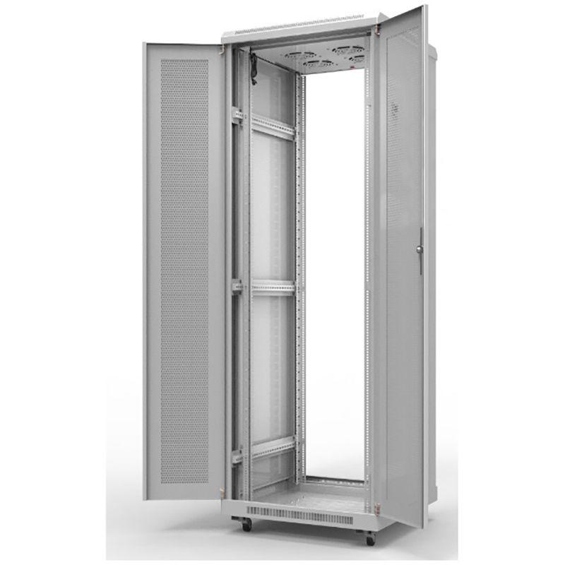 Шкаф телекоммуникационный напольный 19дюйм 42U 800х800мм передняя и задняя распашные перфорир. двери разборный сер. RAL7035 Rexant 04-2363