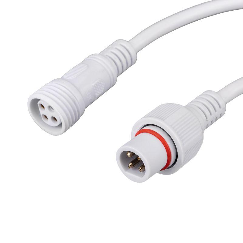Кабель соединительный (4pin) герметичный (IP67) 4х0.75кв.мм 300В бел. Rexant 11-9440