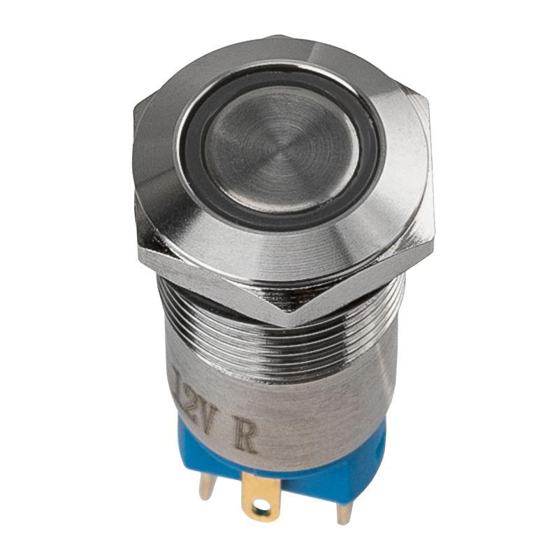 Кнопка антивандальная d12 12В без фикс. (2с) (ON)-OFF красн. (A-12-C2) блист. Rexant 06-0342-A