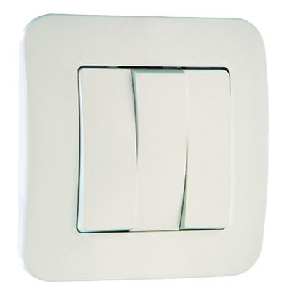 Выключатель 3-кл. СП Lillium N 10А IP20 бел. Makel 55091