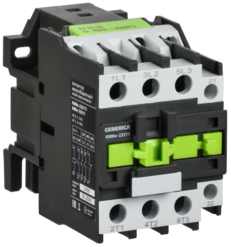 Контактор КМИе-23211 32А 230В/АС3 1НЗ GENERICA KKME21-032-230-01
