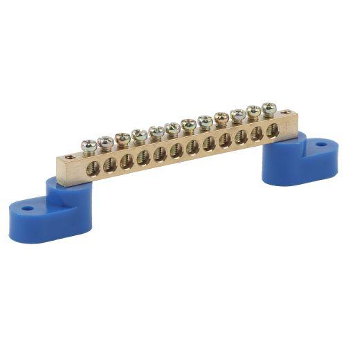 Шина N "ноль" на двух угловых изоляторах ШНИ-6х9-12-У2 NO-222-58 син. (уп.10шт) Эра Б0033438