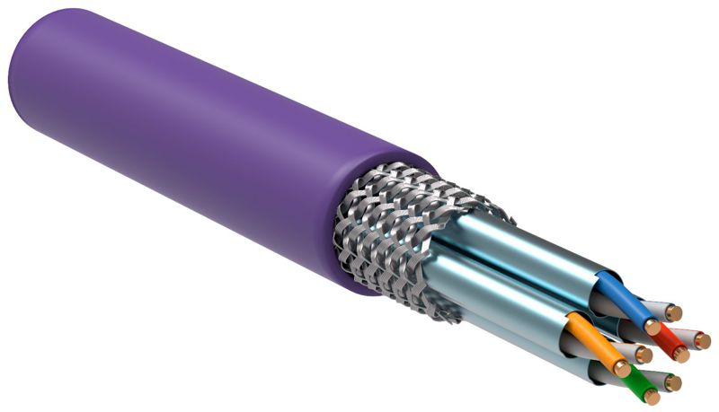 Кабель витая пара S/FTP кат.7 4х2х23AWG solid LSZH фиолет. (305м) (м) ITK LC1-C704-626