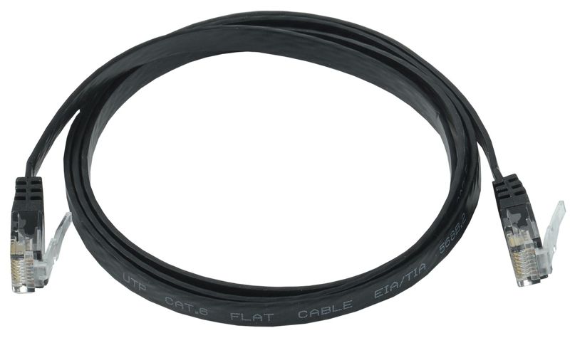 Патч-корд кат.6 UTP плоский 2м черн. ITK PC09-C06U-2M-FL