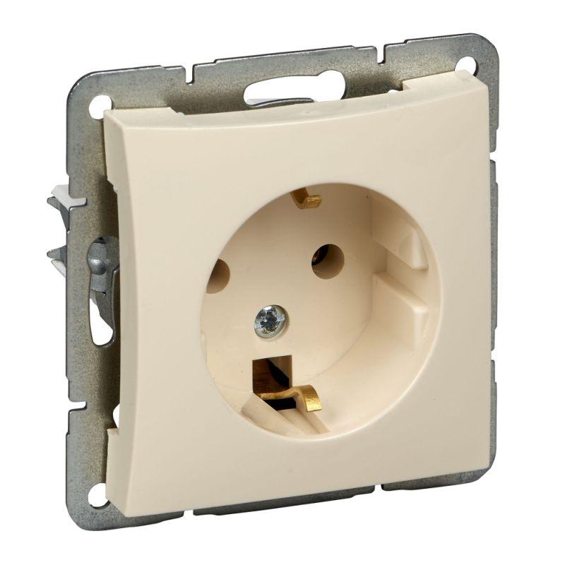 Розетка 1-м СП Дуэт 16А IP20 с заземл. механизм беж. SchE WDE000243