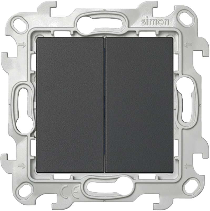 Выключатель 2-кл. 1п 2мод. СП Simon 24 10А IP20 механизм графит Simon 2450398-038