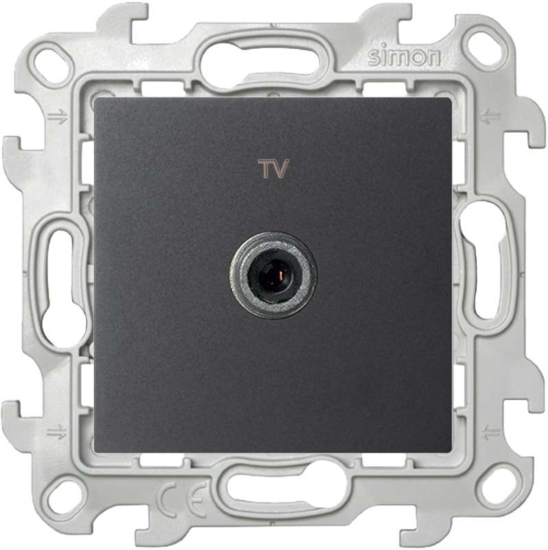 Розетка телевизионная оконечная TV СП Simon 24 IP20 механизм графит Simon 2450476-038