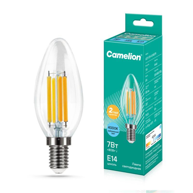 Лампа светодиодная филаментная LED7-C35-FL/845/E14 7Вт 220В Camelion 13453
