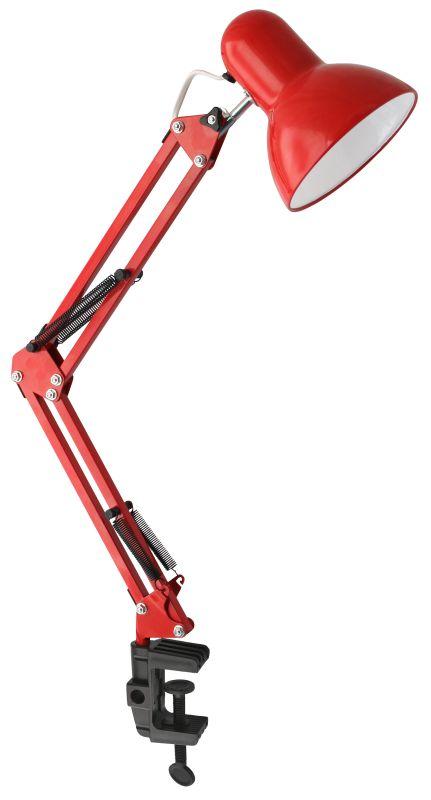 Светильник настольный UF-312P С04 230В 60Вт струбцина красн. Ultraflash 12896