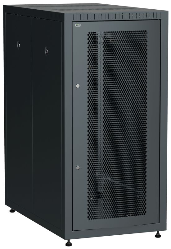 Шкаф сетевой LINEA E 24U 600х1000мм двери 2шт перфорир. и метал. черн. ITK LE05-24U61-PM
