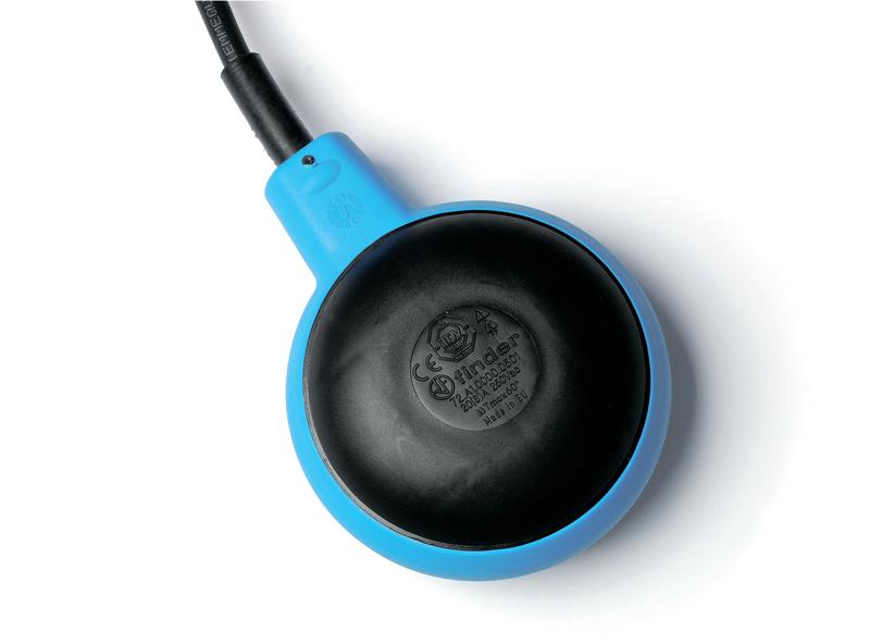 Выключатель поплавковый 2 водонепрониц. камеры для управ. насосами технического водопровода кабель ПВХ 10м 1CO 20А IP68 FINDER 72A100001000