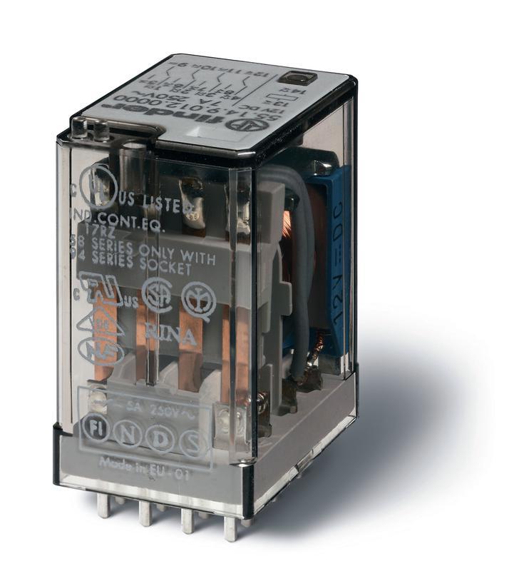 Реле миниатюрное универсальное электромеханич. монтаж на печатную плату 4CO 7А AgNi 110В AC RTI FINDER 551481100000