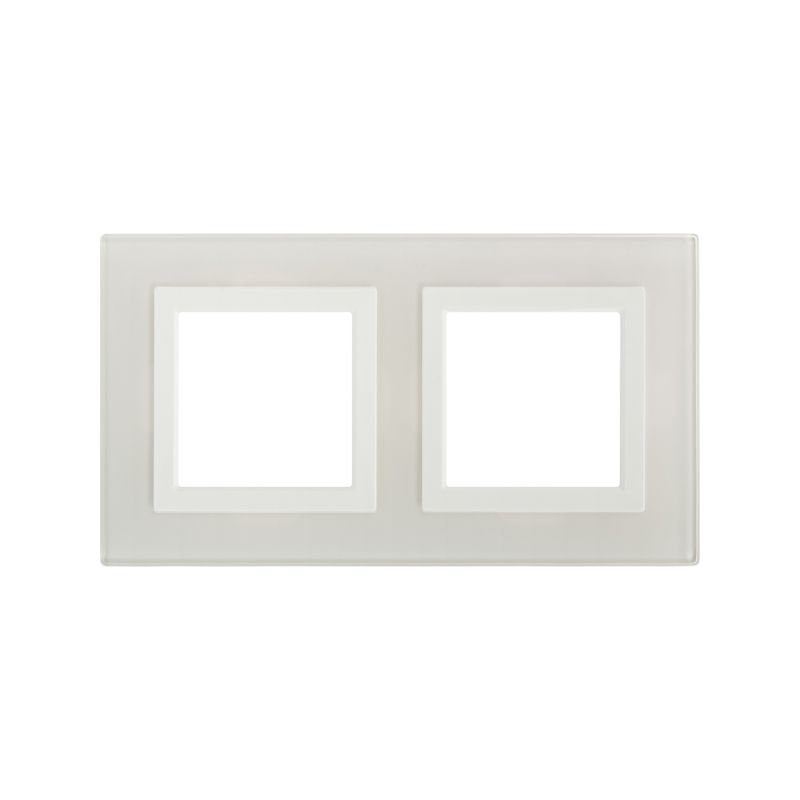 Рамка 2-м 4мод. Avanti натуральн. стекло бел. DKC 4400824