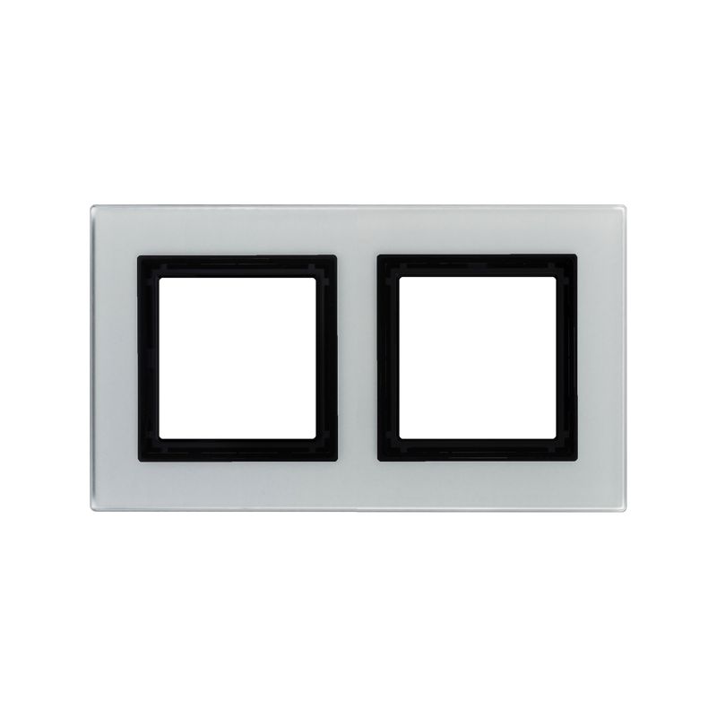 Рамка 2-м 4мод. Avanti натуральн. стекло свет. сер. DKC 4404824